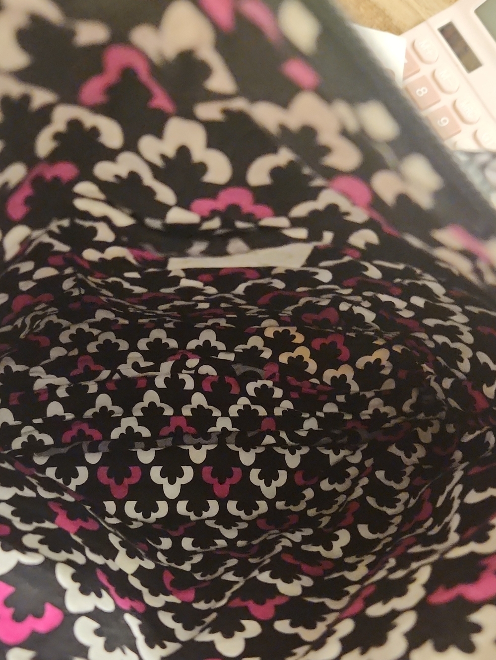 Vera Bradley Quilted Floral Crossbody Bag in Black, Pink & Gray - Picture 6 of 7